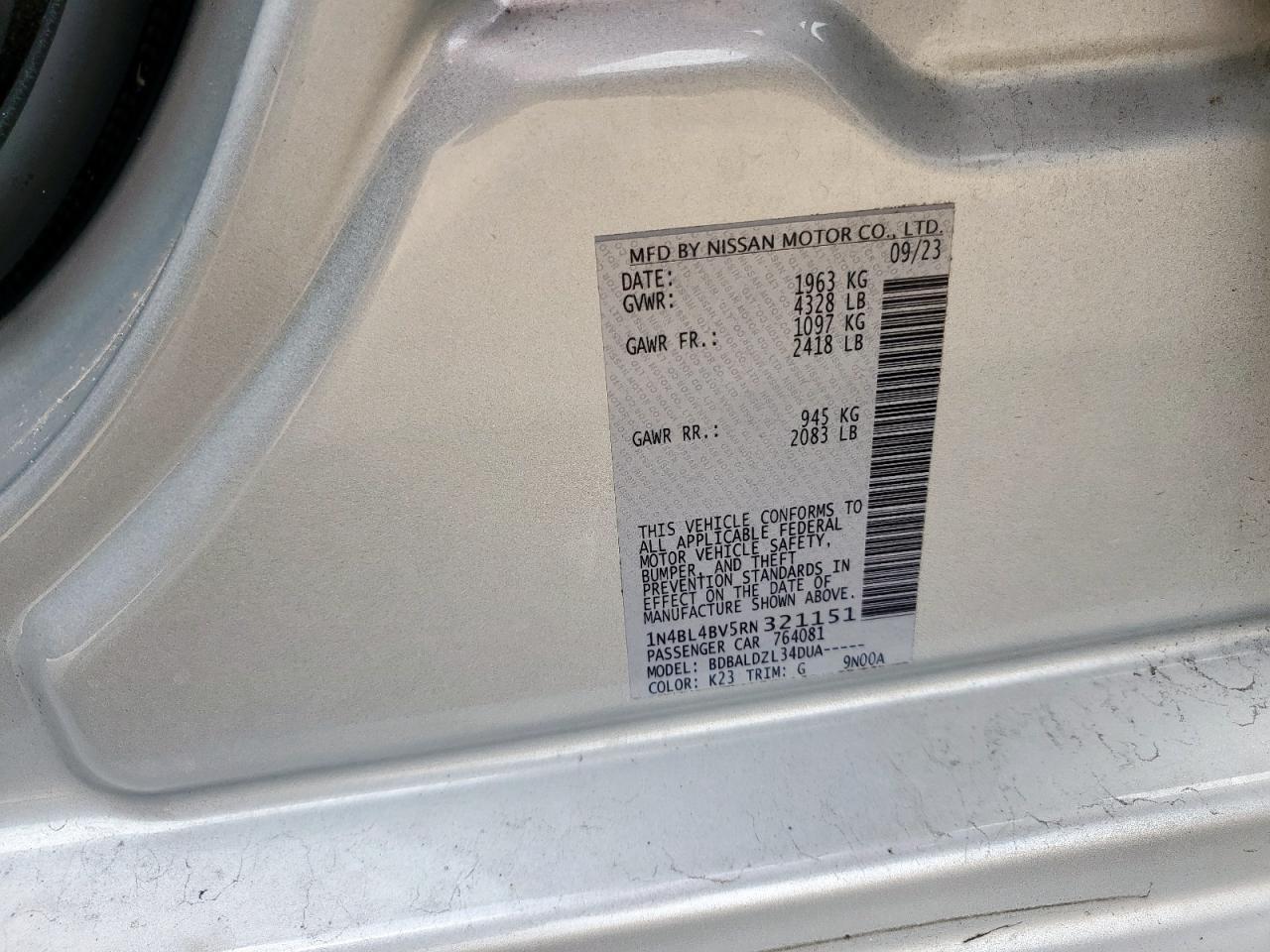1N4BL4BV5RN321151 NISSAN ALTIMA 2024