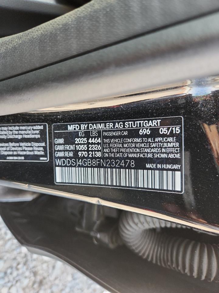 2015 Mercedes-Benz Cla 250 4Matic VIN: WDDSJ4GB8FN232478 Lot: 62573555