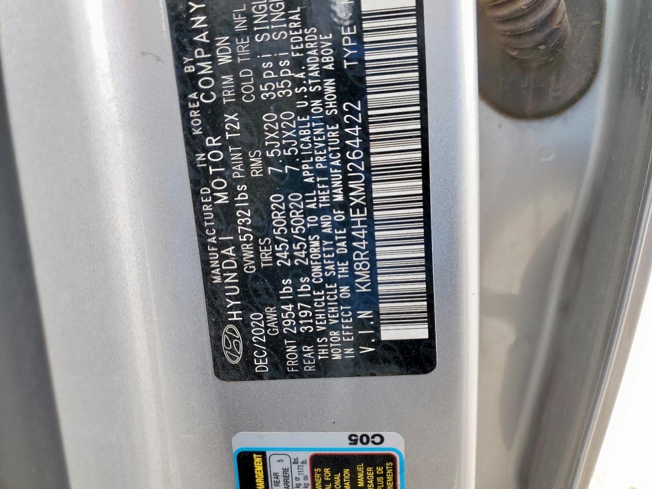 2021 Hyundai Palisade Sel VIN: KM8R44HEXMU264422 Lot: 62068655