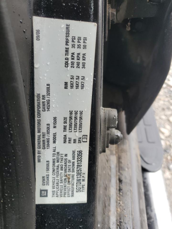 2007 Hummer H3 VIN: 5GTDN13E578133356 Lot: 60882715