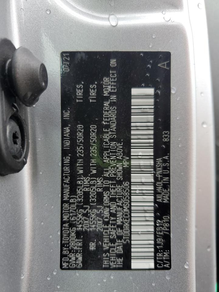 2021 Toyota Sienna Xse VIN: 5TDDRKEC0MS058506 Lot: 61259175