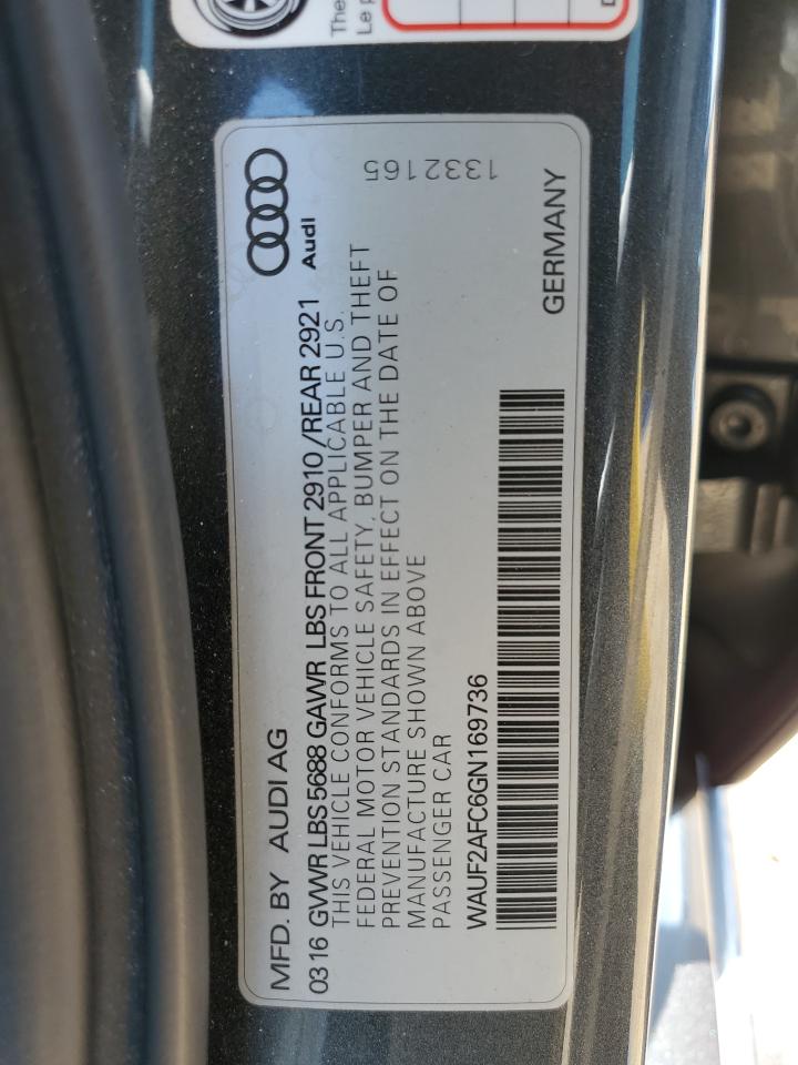2016 Audi S6 Premium Plus VIN: WAUF2AFC6GN169736 Lot: 60662555