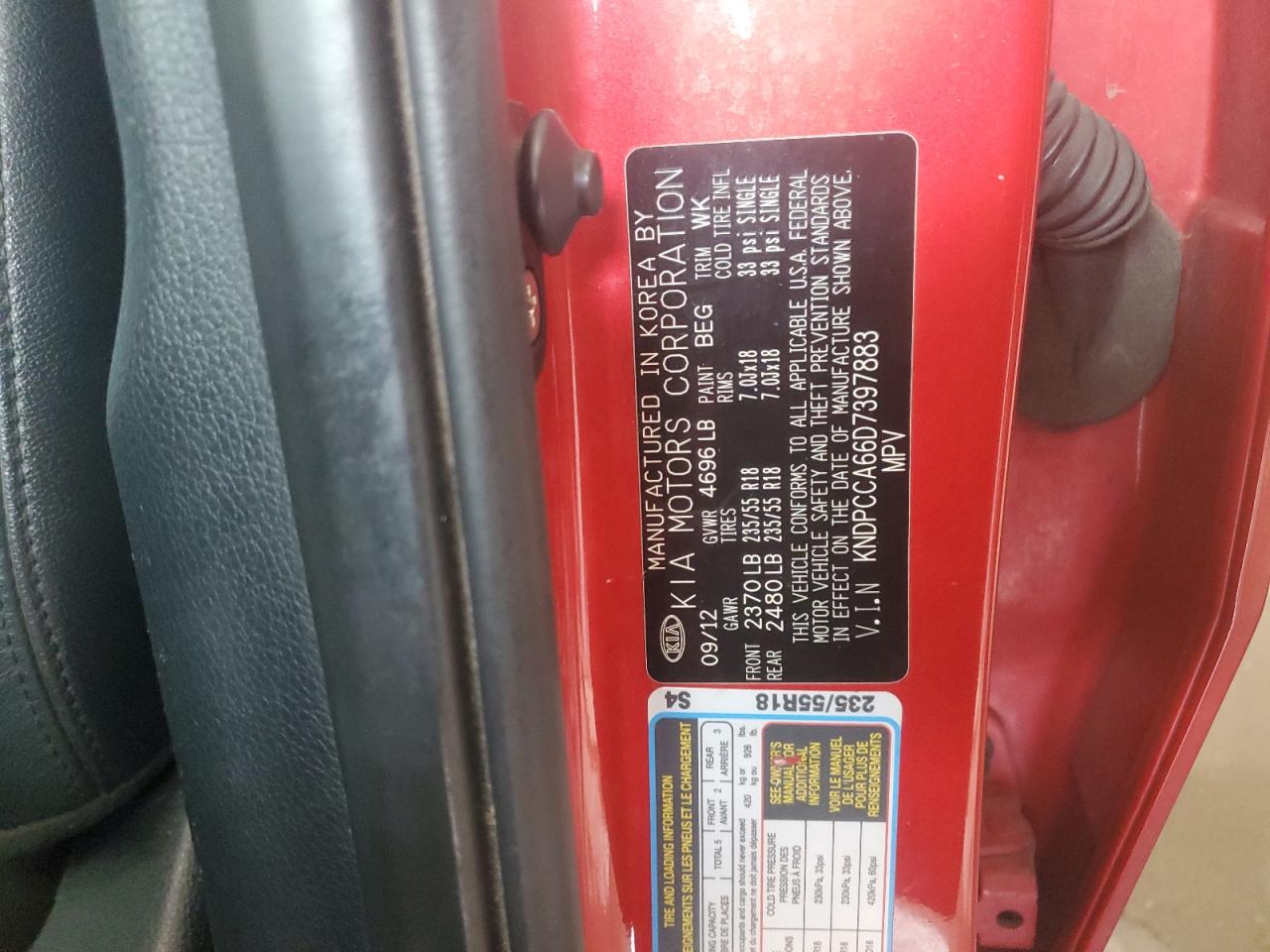 2013 Kia Sportage Sx VIN: KNDPCCA66D7397883 Lot: 60089695