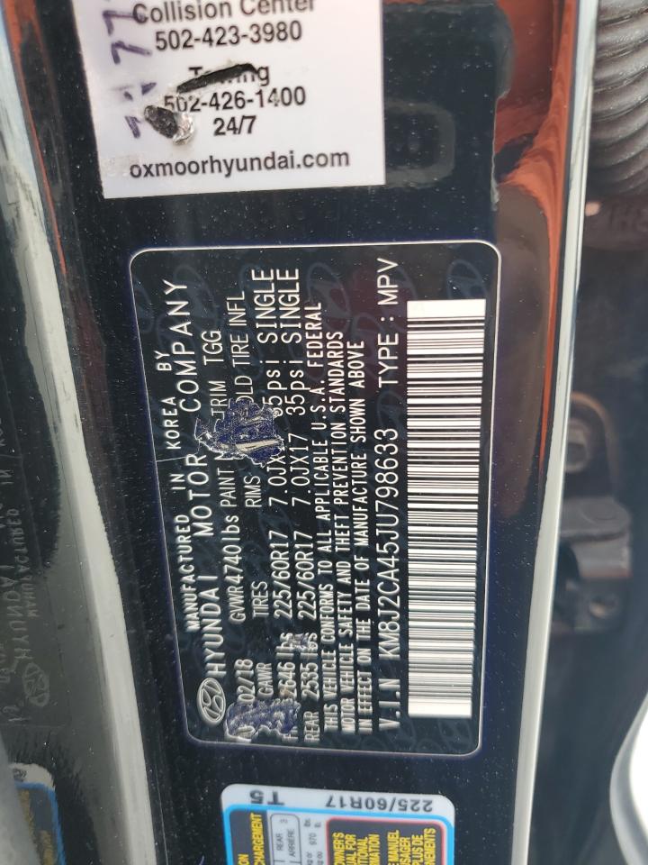 2018 Hyundai Tucson Se VIN: KM8J2CA45JU798633 Lot: 59953805