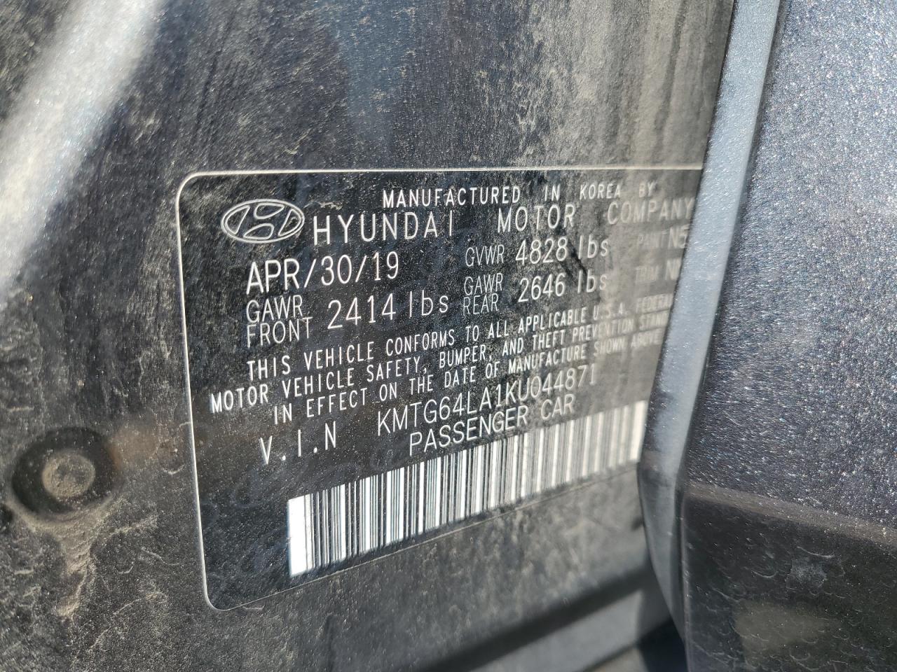 2019 Genesis G70 Advanced VIN: KMTG64LA1KU044871 Lot: 60246525
