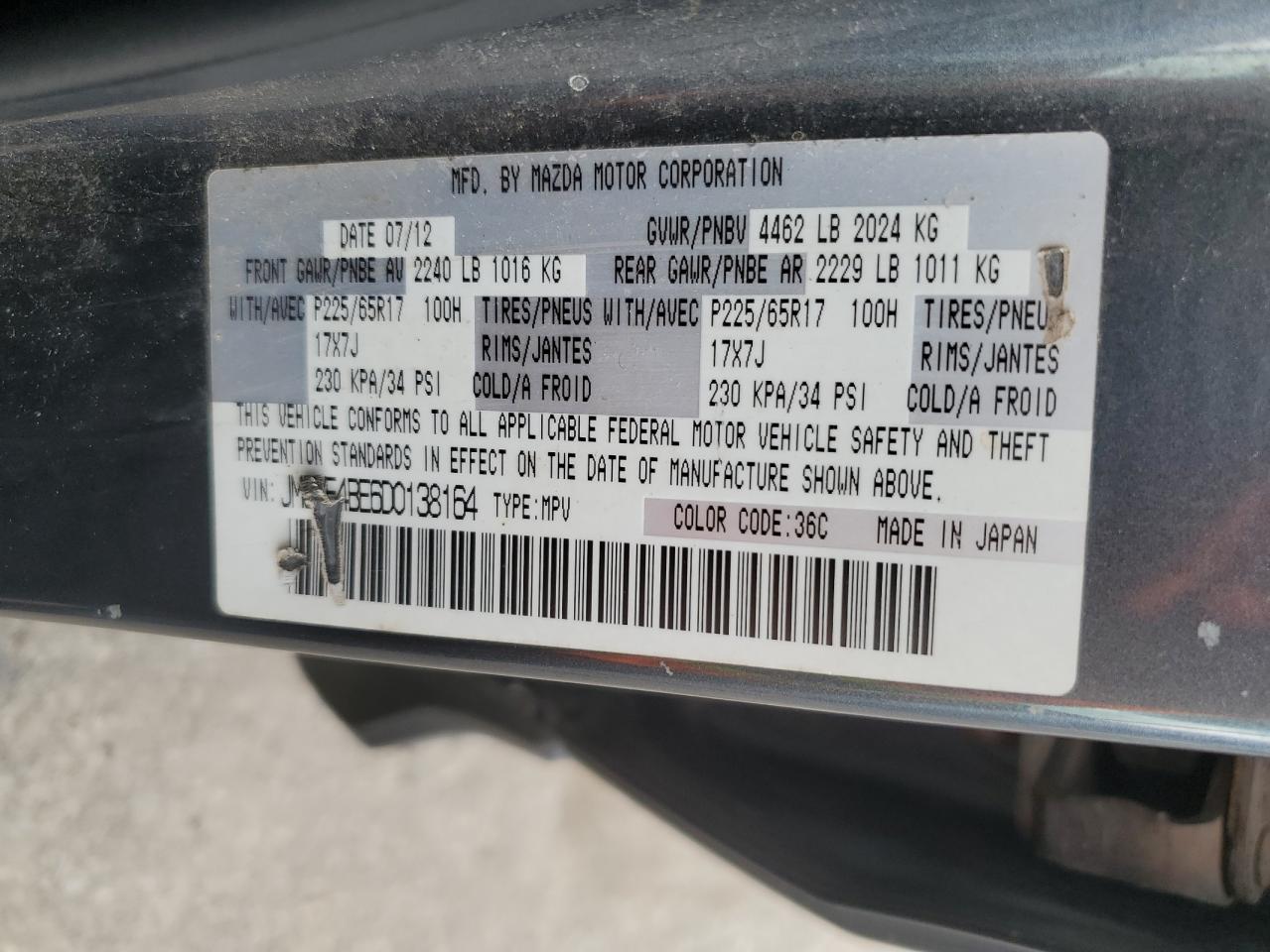 MAZDA CX-5 2013 VIN JM3KE4BE6D0138164 photo 13