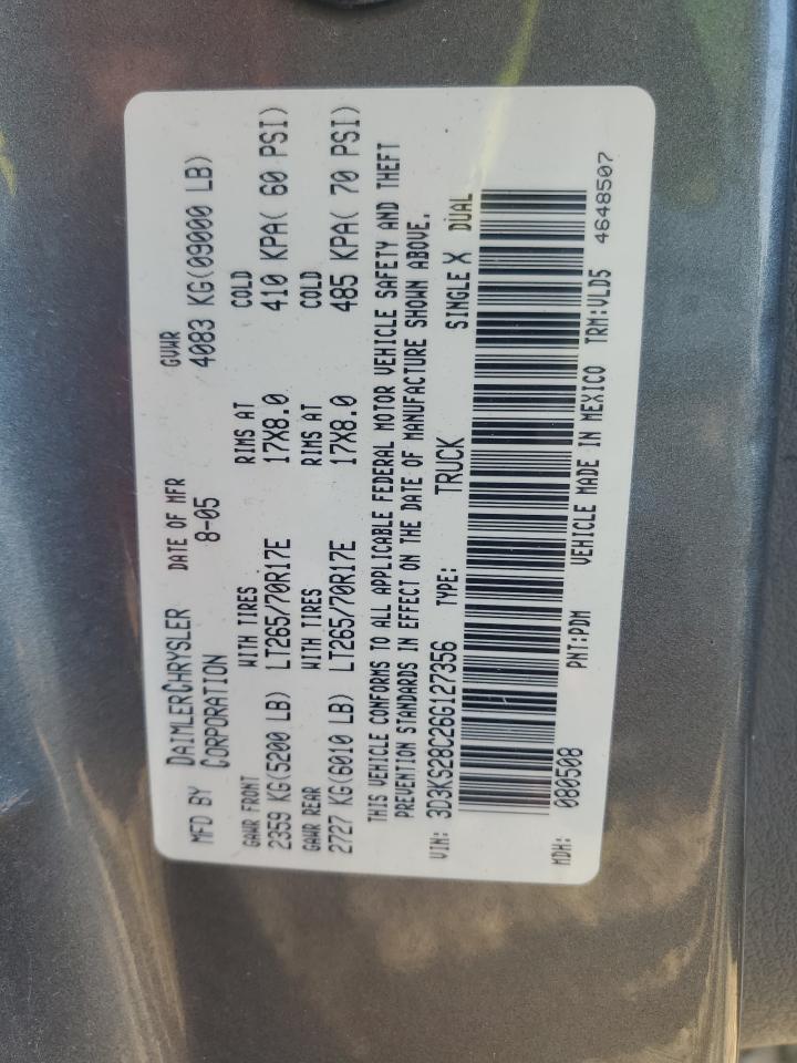 2006 Dodge Ram 2500 St VIN: 3D3KS28C26G127356 Lot: 62525315
