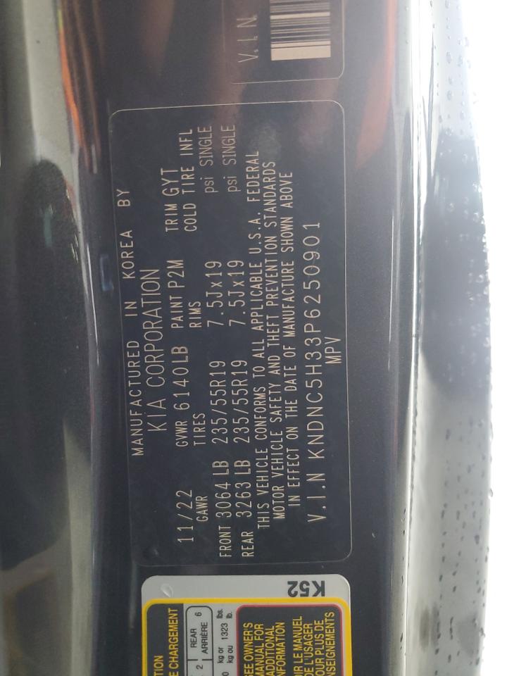 2023 Kia Carnival Ex VIN: KNDNC5H33P6250901 Lot: 59869695
