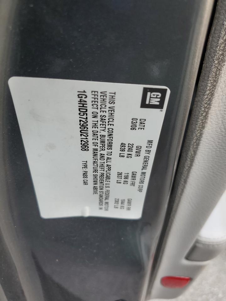 2006 Buick Lucerne Cxl VIN: 1G4HD57296U212968 Lot: 59367385