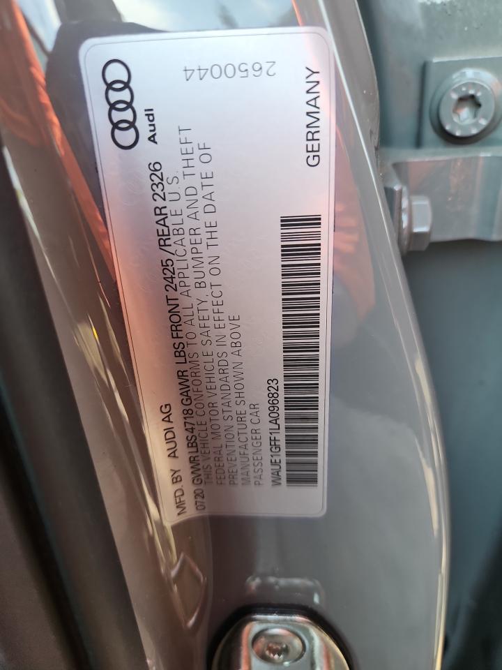 2020 Audi S3 Premium Plus VIN: WAUE1GFF1LA096823 Lot: 62127225
