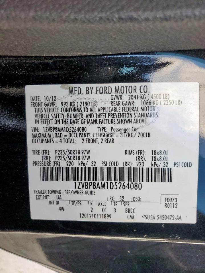 2013 Ford Mustang VIN: 1ZVBP8AM1D5264080 Lot: 62923475