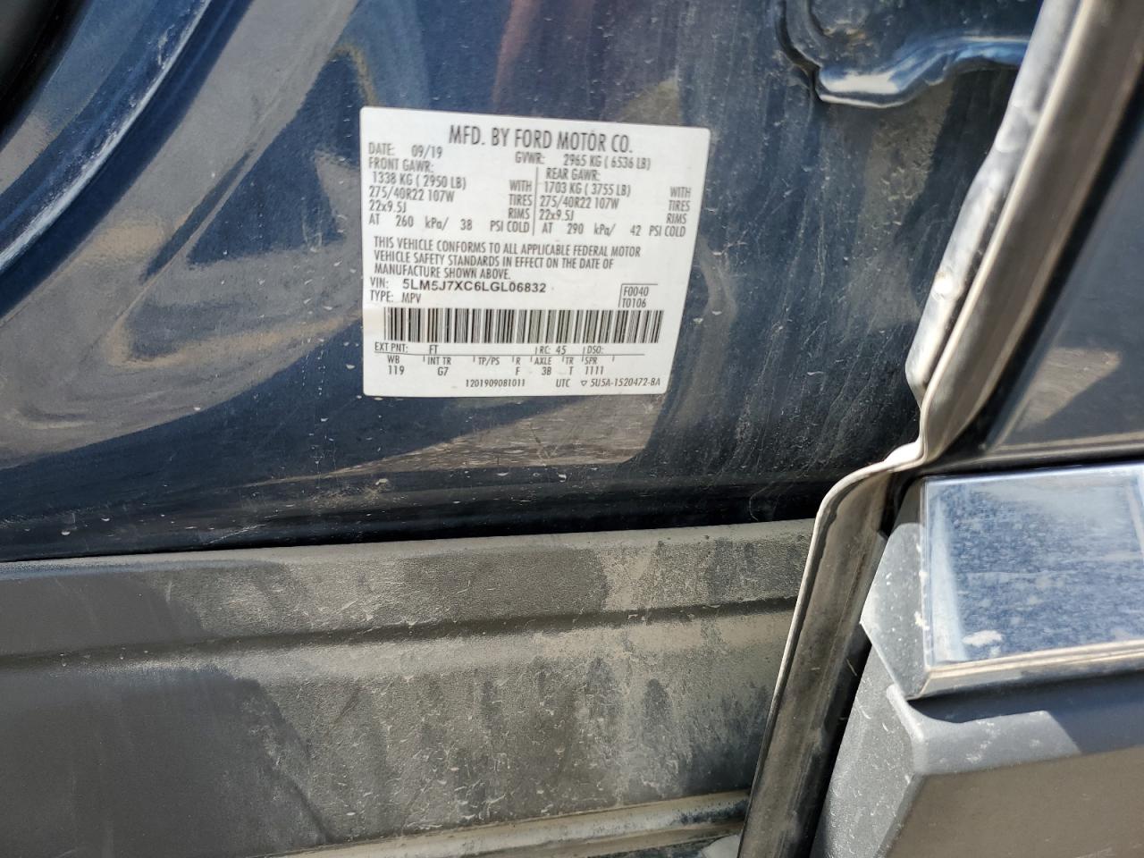 2020 Lincoln Aviator Reserve VIN: 5LM5J7XC6LGL06832 Lot: 59568875