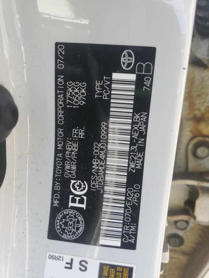 JTDBAMDE4MJ010999 TOYOTA COROLLA 2021