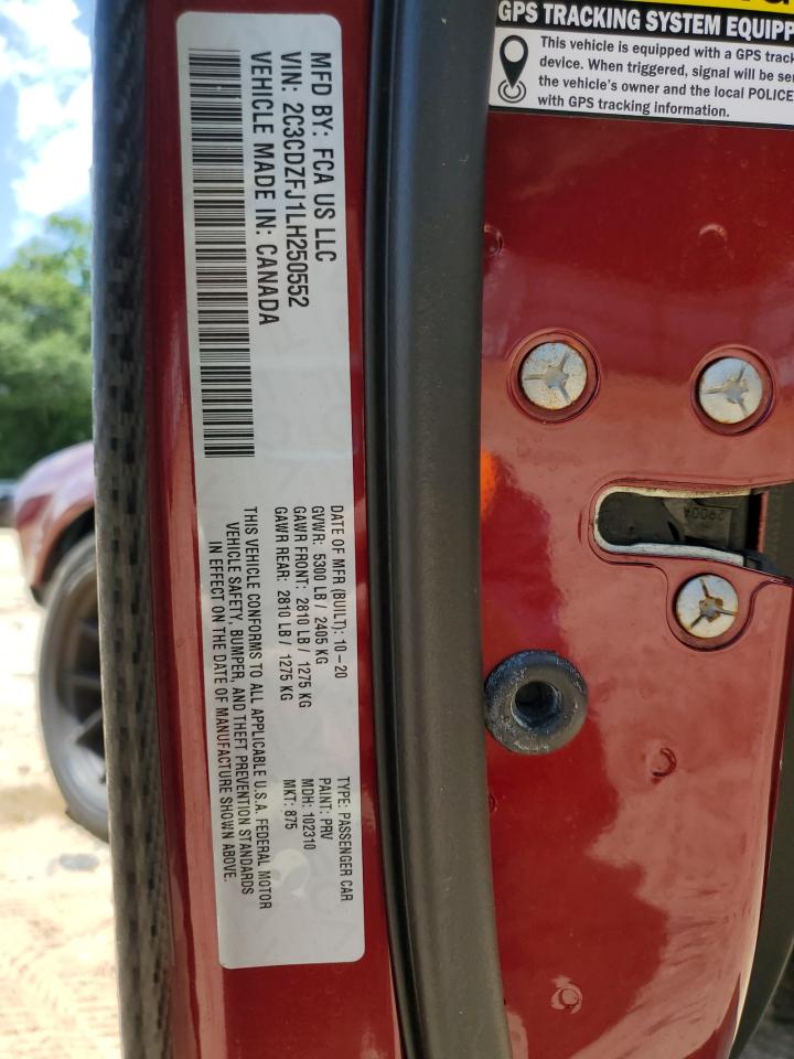 2020 Dodge Challenger R/T Scat Pack VIN: 2C3CDZFJ1LH250552 Lot: 61080595