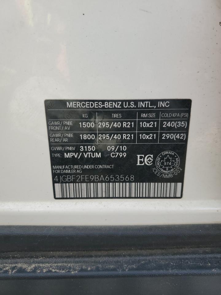 2011 Mercedes-Benz Gl 350 Bluetec VIN: 4JGBF2FE9BA653568 Lot: 62196765