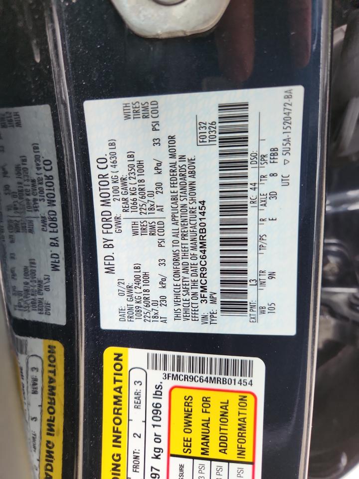 2021 Ford Bronco Sport Outer Banks VIN: 3FMCR9C64MRB01454 Lot: 59951205