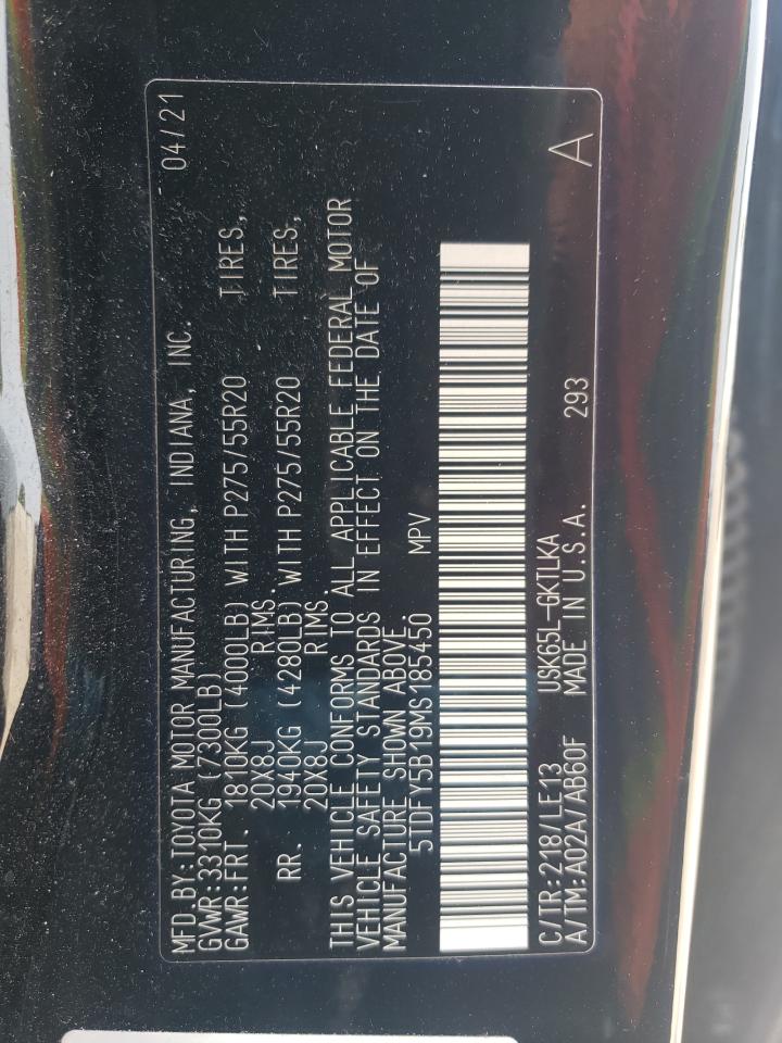 5TDFY5B19MS185450 TOYOTA SEQUOIA 2021