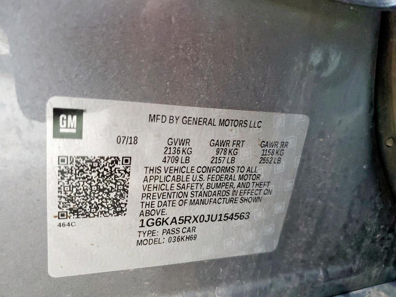 2018 Cadillac Ct6 VIN: 1G6KA5RX0JU154563 Lot: 60627545