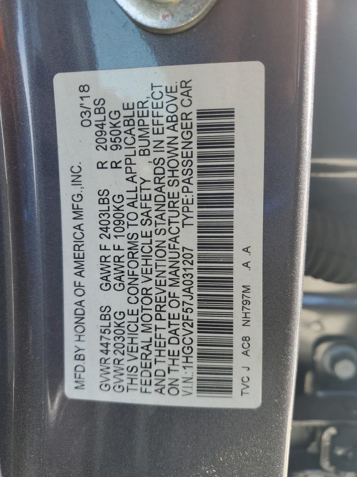 1HGCV2F57JA031207 HONDA ACCORD 2018