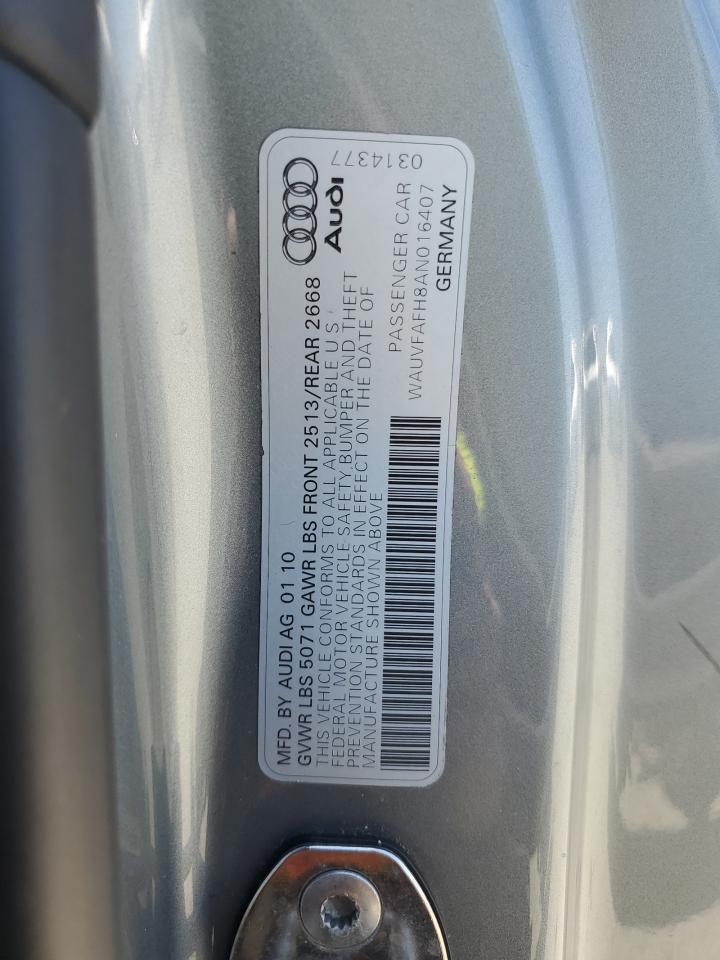 2010 Audi A5 Prestige VIN: WAUVFAFH8AN016407 Lot: 61216825