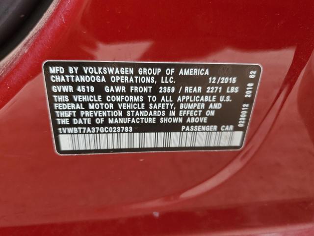 2016 VOLKSWAGEN PASSAT SE  