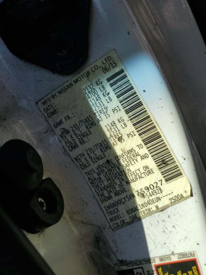 NISSAN FRONTIER 2015 VIN 1N6BD0CT5FN759027 photo 12