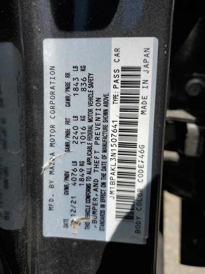2022 Mazda 3 Select VIN: JM1BPAKL3N1507641 Lot: 60567375