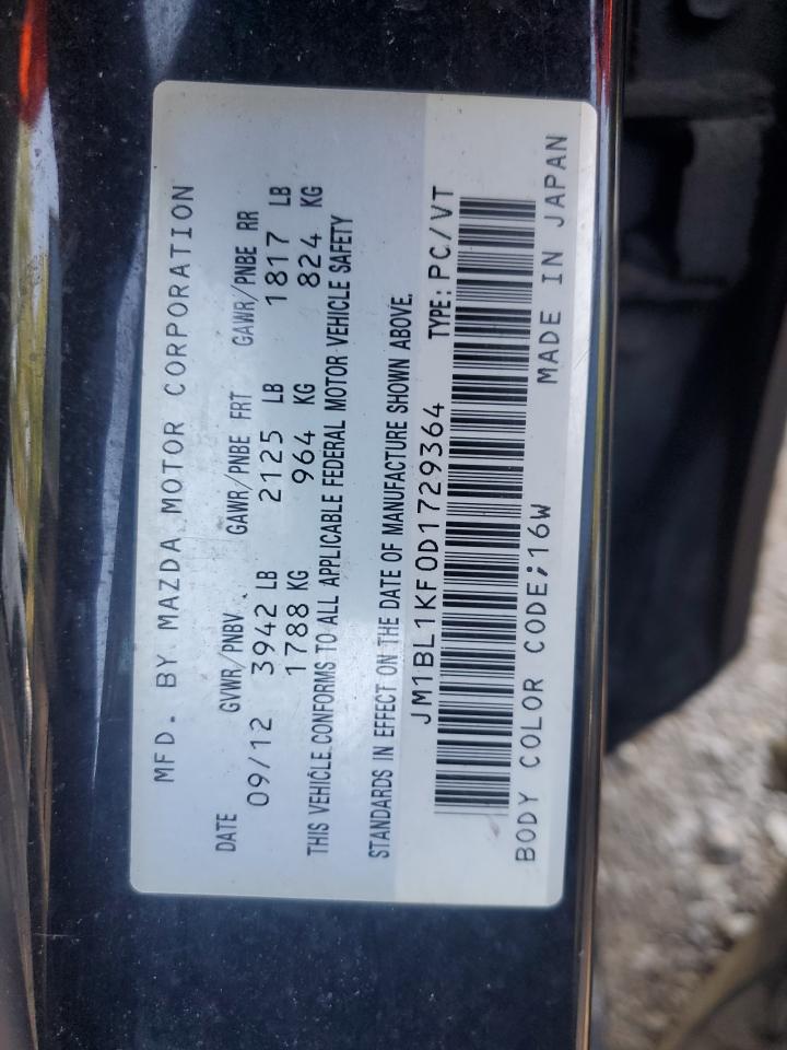 2013 Mazda 3 I VIN: JM1BL1KF0D1729364 Lot: 60506975