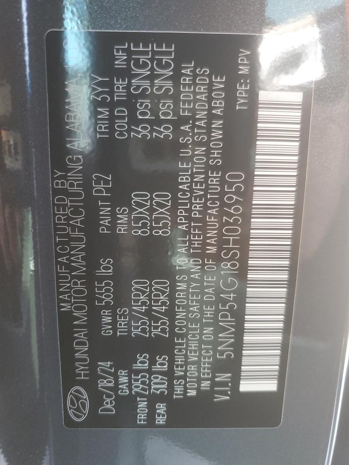 2025 Hyundai Santa Fe Calligraphy VIN: 5NMP54G18SH036950 Lot: 62908005