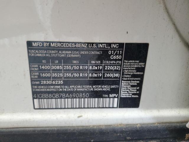 2011 MERCEDES-BENZ ML 350 4MATIC  
