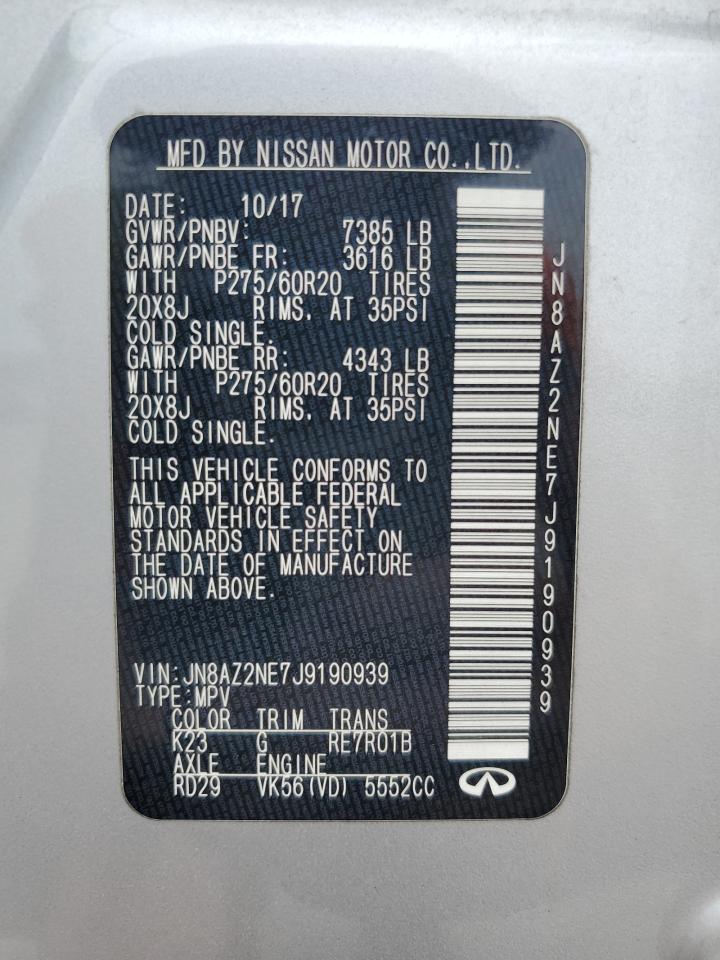 2018 Infiniti Qx80 Base VIN: JN8AZ2NE7J9190939 Lot: 59128635