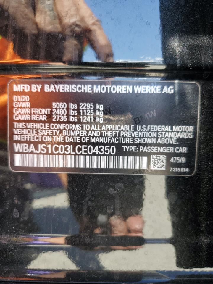 2020 BMW 540 I VIN: WBAJS1C03LCE04350 Lot: 61667855