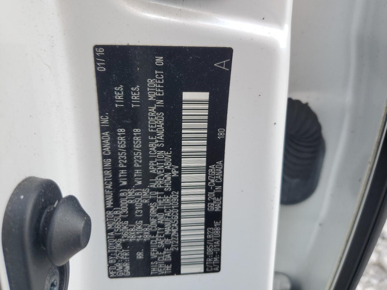 LEXUS RX350 2016 VIN 2T2ZZMCA5GC010902 zdjęcie 13