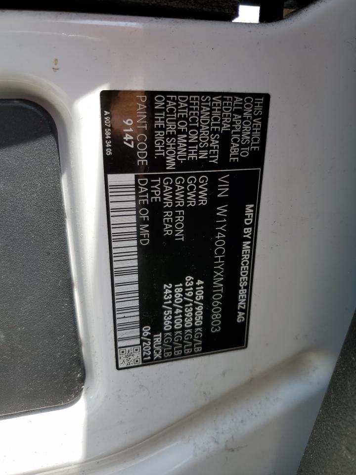 2021 Mercedes-Benz Sprinter 2500 VIN: W1Y40CHYXMT060803 Lot: 60526595