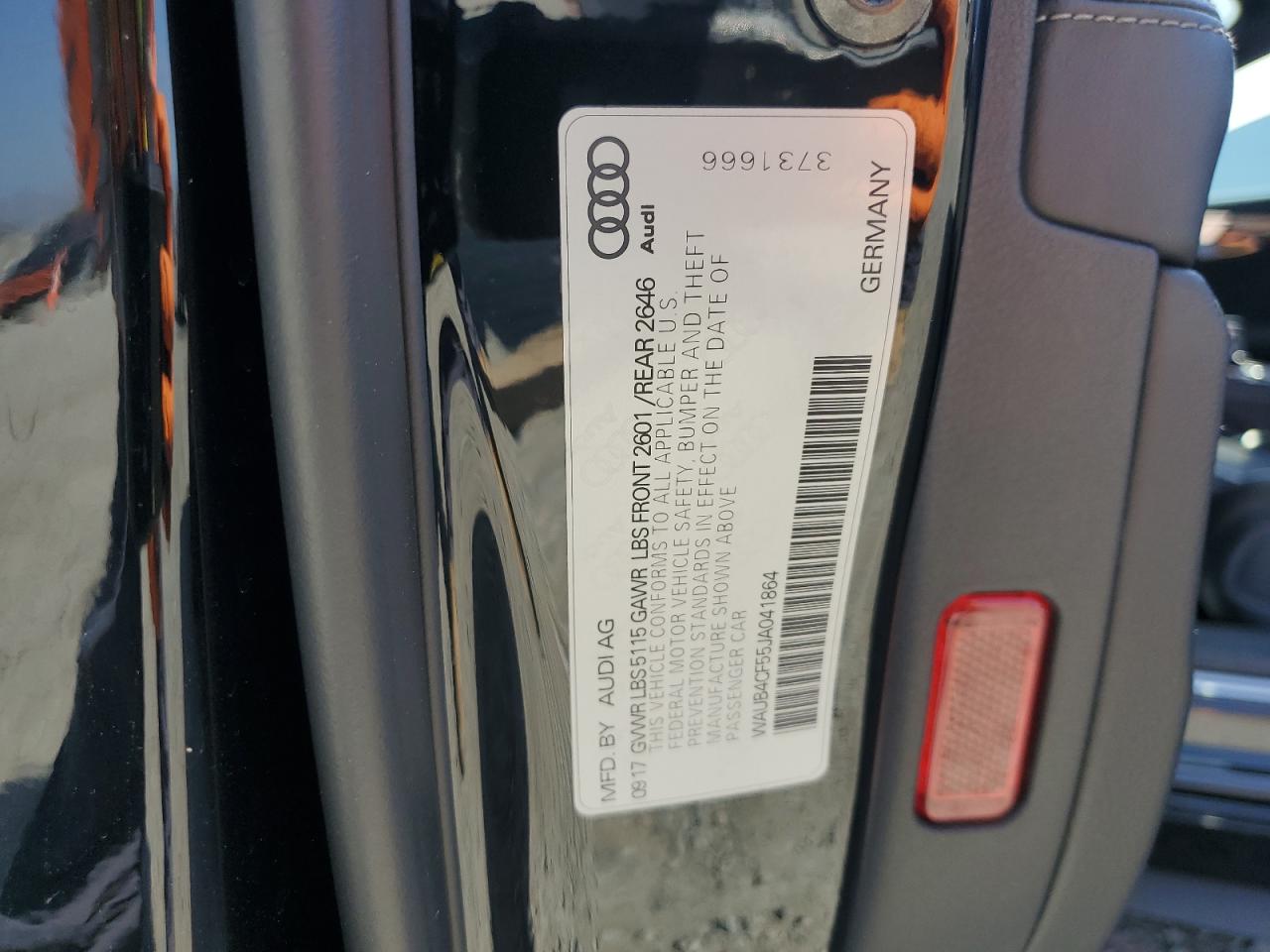 2018 Audi S5 Premium Plus VIN: WAUB4CF55JA041864 Lot: 62023575