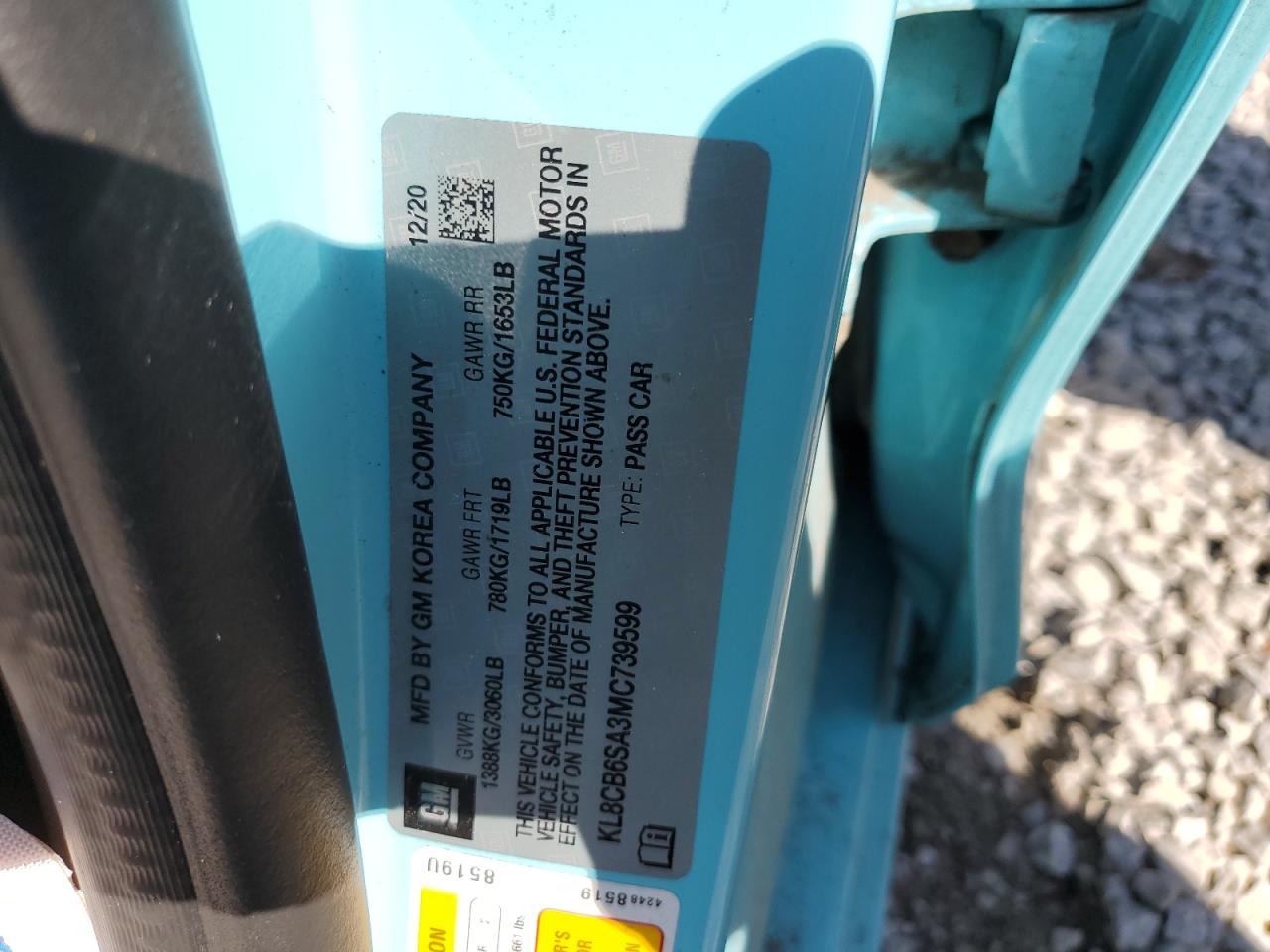 KL8CB6SA3MC739599 2021 Chevrolet Spark Ls