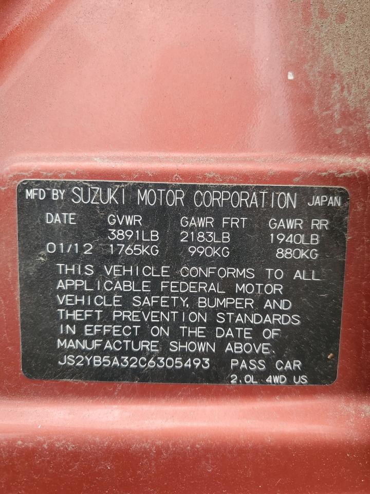 2012 Suzuki Sx4 VIN: JS2YB5A32C6305493 Lot: 59927825