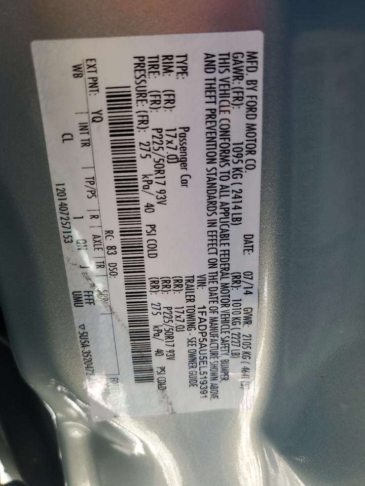 2014 Ford C-Max Se VIN: 1FADP5AU5EL519391 Lot: 60429495