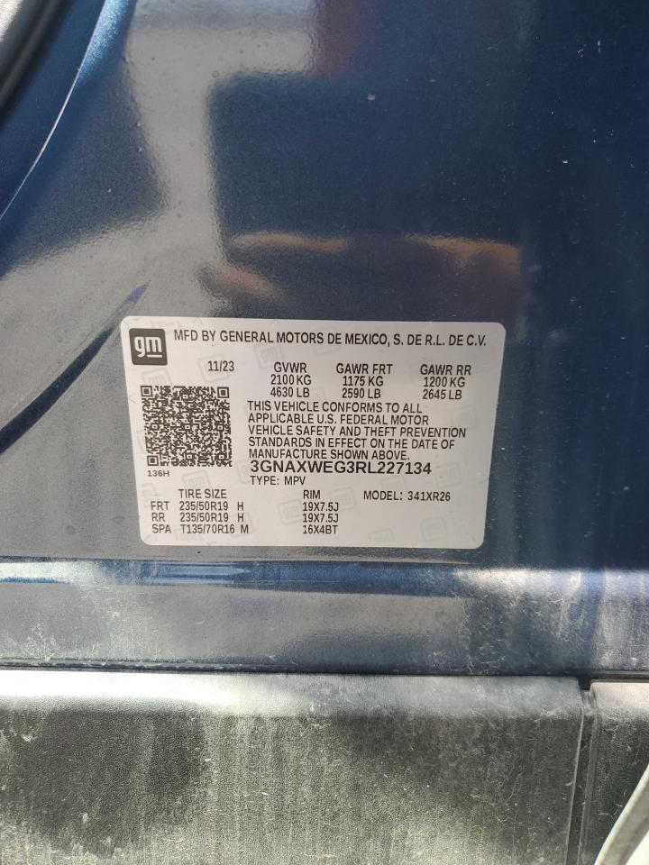 2024 Chevrolet Equinox Rs VIN: 3GNAXWEG3RL227134 Lot: 63004415