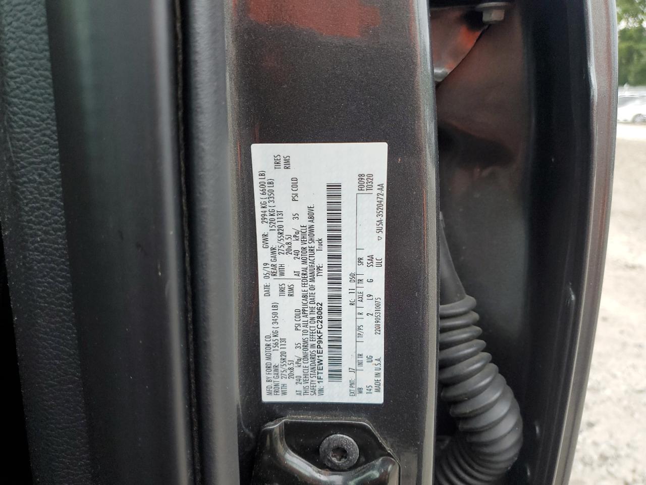 FORD F-150 2019 VIN 1FTEW1EP9KFC28062 фото 12