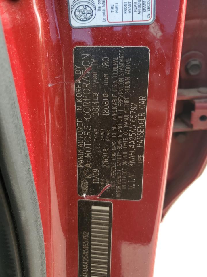 2010 Kia Forte Ex VIN: KNAFU4A25A5165792 Lot: 62314445