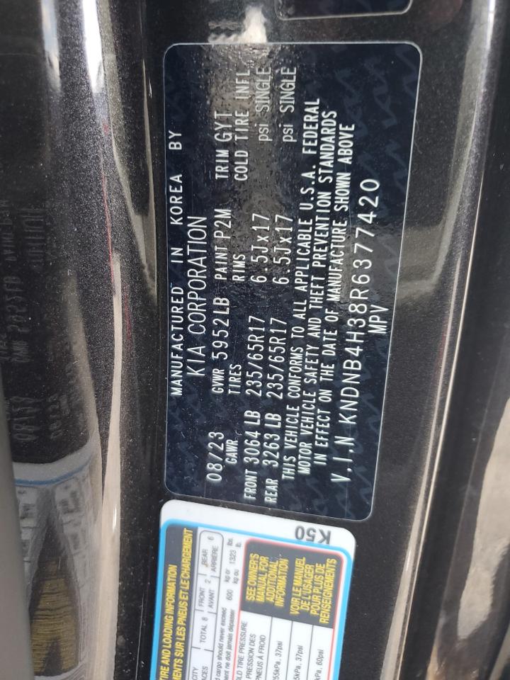 2024 Kia Carnival Lx VIN: KNDNB4H38R6377420 Lot: 60104845