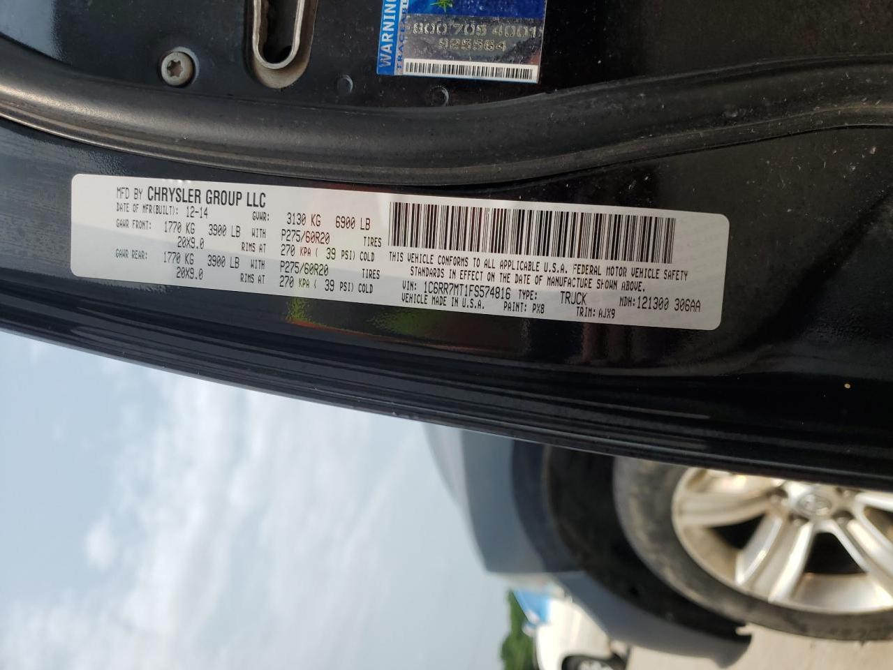 2015 Ram 1500 Sport VIN: 1C6RR7MT1FS574816 Lot: 56324345