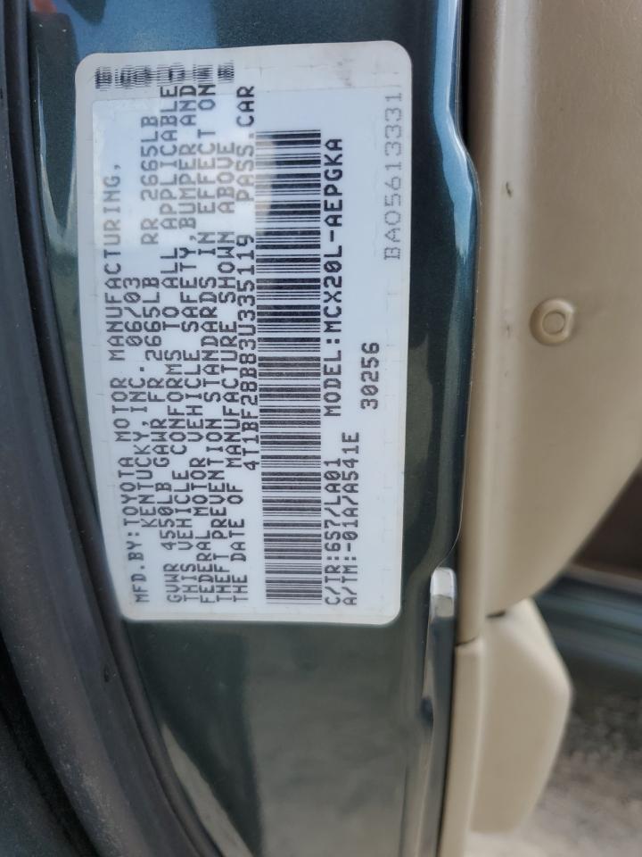 2003 Toyota Avalon Xl VIN: 4T1BF28B83U335119 Lot: 61828765