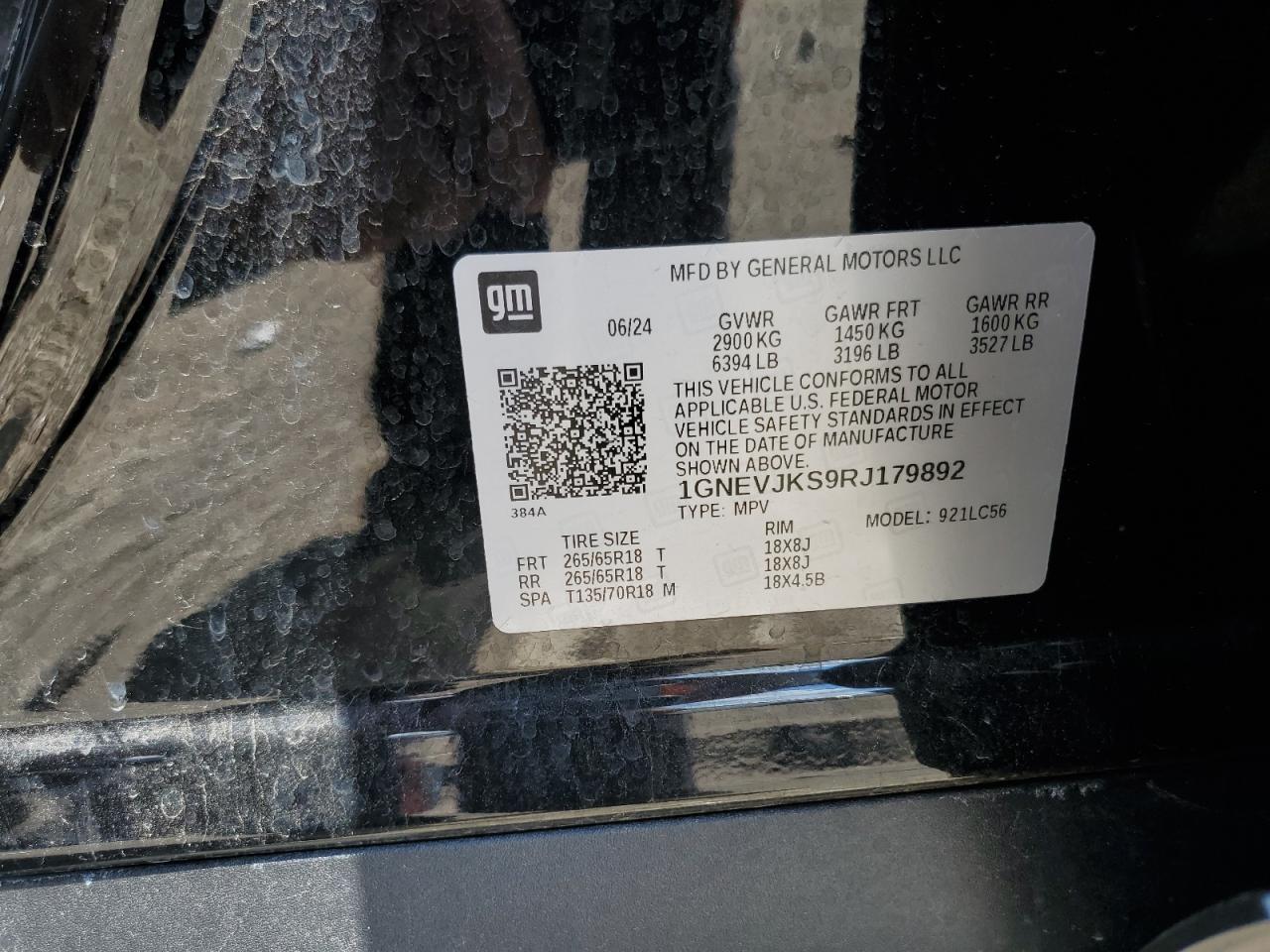 CHEVROLET TRAVERSE 2024 VIN 1GNEVJKS9RJ179892 zdjęcie 14