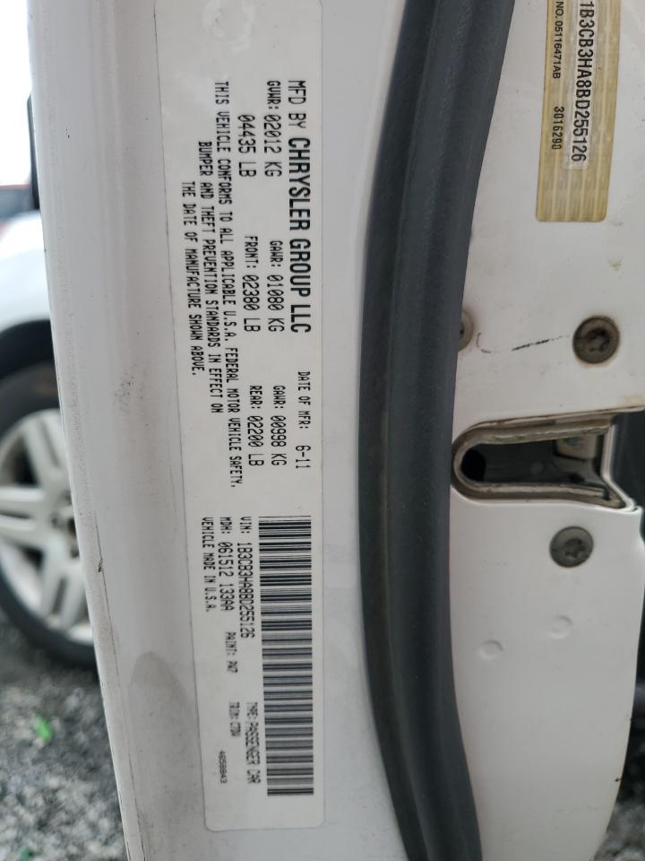 2011 Dodge Caliber Mainstreet VIN: 1B3CB3HA8BD255126 Lot: 59788395