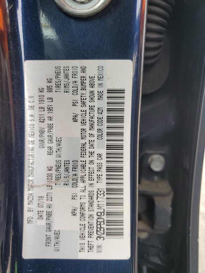 2020 Mazda 3 Preferred VIN: 3MZBPBDM9LM117331 Lot: 61252985