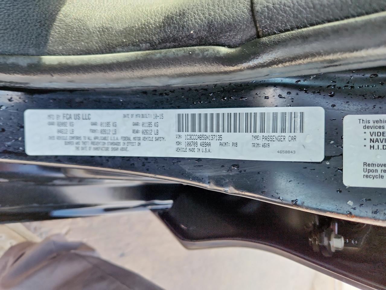 CHRYSLER 200 2016 VIN 1C3CCCAB5GN137135 фото 13