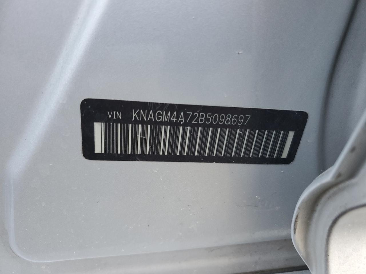 2011 Kia Optima Lx VIN: KNAGM4A72B5098697 Lot: 59754015