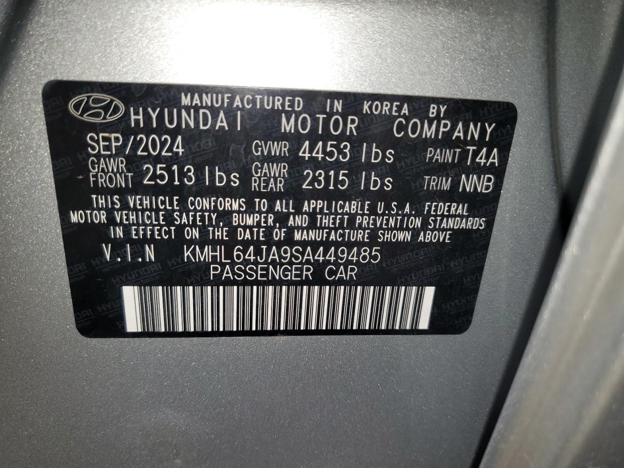 HYUNDAI SONATA 2025 VIN KMHL64JA9SA449485 photo 12